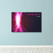 Gloeiende Neon Stars Bar Bat Mitzvah Inlogbord Canvas Afdruk (Insitu (Houten vloer))