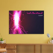 Gloeiende Neon Stars Bar Bat Mitzvah Inlogbord Canvas Afdruk (Insitu (Woonkamer))