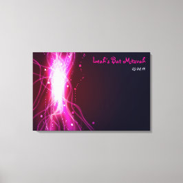 Gloeiende Neon Stars Bar Bat Mitzvah Inlogbord Canvas Afdruk