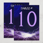Gloeiende Neon Stars Bar Mitswa Tafelnummer Kaart (Voorkant / Achterkant)