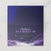 GLOEIENDE NEON STERREN Bat Mitswa Zitplaatsen Esco Plaatskaartje (Buitenkant ongevouwen)