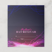 GLOEIENDE NEON STERREN Bat Mitswa Zitplaatsen Esco Plaatskaartje (Buitenkant ongevouwen)