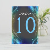 Gloeiende Neon Sterren Trouw Tafel Nummerkaart Kaart (Staand voorkant)