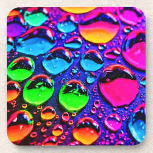 Gloeiende Neon Waterdruppels Kunst Bier Onderzetter