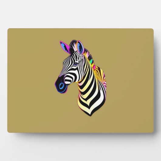 Gloeiende Neon Zebra Fotoplaat (voorkant)