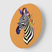 Gloeiende Neon Zebra Grote Klok (Hoek)