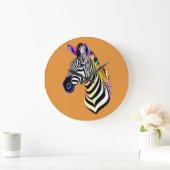 Gloeiende Neon Zebra Grote Klok (Huis)