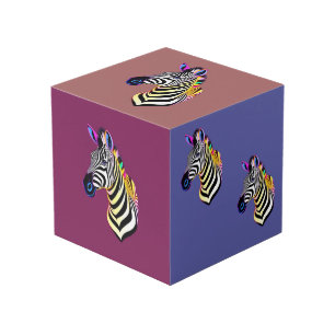 Gloeiende Neon Zebra Kubus