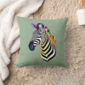 Gloeiende Neon Zebra Kussen (Deken)
