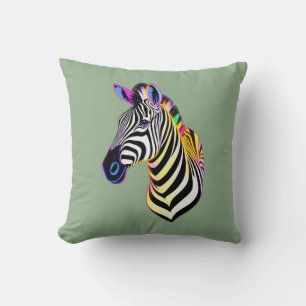 Gloeiende Neon Zebra Kussen