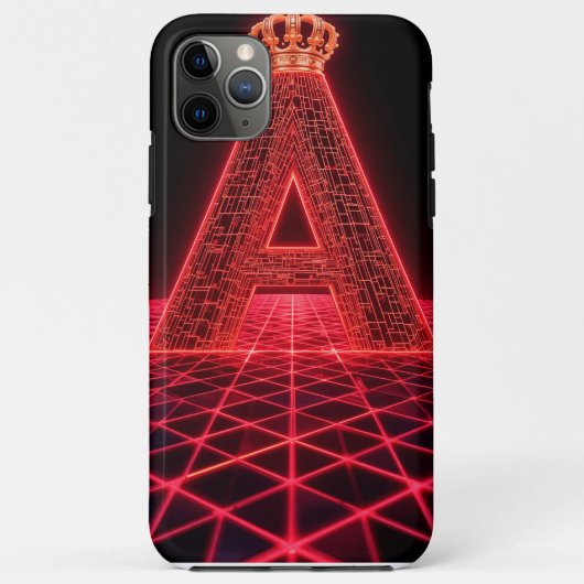 Gloeiende neonrode letter A Case-Mate iPhone Case (Achterkant)