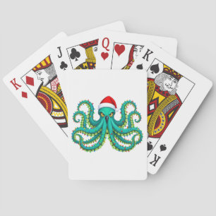 Gloeiende Octopus Kerstverlichting voor Oceaan Pokerkaarten