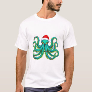 Gloeiende Octopus Kerstverlichting voor Oceaan   T-shirt