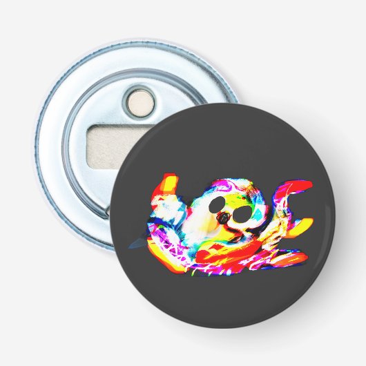 Gloeiende Octopus zomer Button Flesopener (Voorkant)