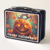 Gloeiende Ogen Jack-o-Lantern Halloween Kunst (Achterkant)