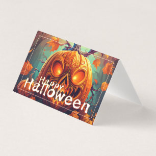 Gloeiende Ogen Jack-o-Lantern Halloween Kunst Kaart