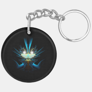 Gloeiende Ogen Lichtgevend Blauw Wezen  Sleutelhanger