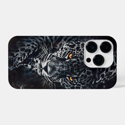 GLOEIENDE OGEN LUIPAARD MET PUNTPATROON iPhone HOESJE (Achterkant horizontaal)