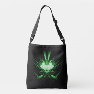 Gloeiende ogen Smaragdgroen wezen  Crossbody Tas