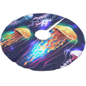 Gloeiende onderwater kwal horizontale banner kerstboom rok (Gekanteld)