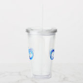 Gloeiende oneindigheid met blauwe roos acryl drinkbeker (Rechts)