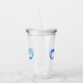 Gloeiende oneindigheid met blauwe roos acryl drinkbeker (Links)