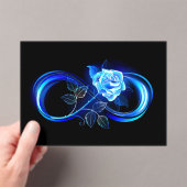 Gloeiende oneindigheid met blauwe roos acryl uitnodigingen (Insitu (Draagbaar))