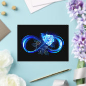 Gloeiende oneindigheid met blauwe roos acryl uitnodigingen (Insitu (Huwelijk))