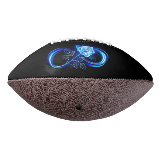 Gloeiende oneindigheid met blauwe roos american football (Gedraaid 270)