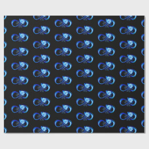 Gloeiende oneindigheid met blauwe roos cadeaupapier