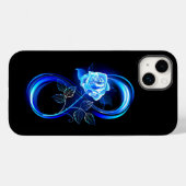 Gloeiende oneindigheid met blauwe roos Case-Mate iPhone case (Achterkant (horizontaal))