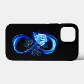 Gloeiende oneindigheid met blauwe roos Case-Mate iPhone case (Achterkant (horizontaal))