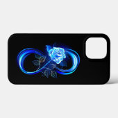 Gloeiende oneindigheid met blauwe roos Case-Mate iPhone case (Achterkant (horizontaal))