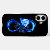 Gloeiende oneindigheid met blauwe roos Case-Mate iPhone case (Achterkant (horizontaal))
