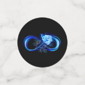 Gloeiende oneindigheid met blauwe roos confetti (Kleine voorkant)
