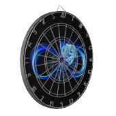 Gloeiende oneindigheid met blauwe roos dartbord (Voorkant Links)
