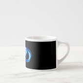 Gloeiende oneindigheid met blauwe roos espresso kop (Rechts)