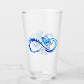 Gloeiende oneindigheid met blauwe roos glas (Achterkant)