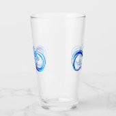 Gloeiende oneindigheid met blauwe roos glas (Links)