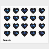 Gloeiende oneindigheid met blauwe roos hart sticker (Vel)