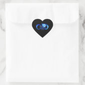 Gloeiende oneindigheid met blauwe roos hart sticker (Tas)