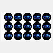 Gloeiende oneindigheid met blauwe roos labels (Vel)