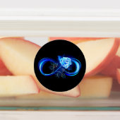 Gloeiende oneindigheid met blauwe roos labels (Aangebracht)