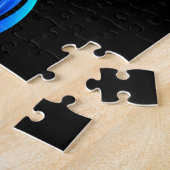 Gloeiende oneindigheid met blauwe roos legpuzzel (Zijkant)