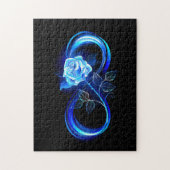 Gloeiende oneindigheid met blauwe roos legpuzzel (Verticaal)