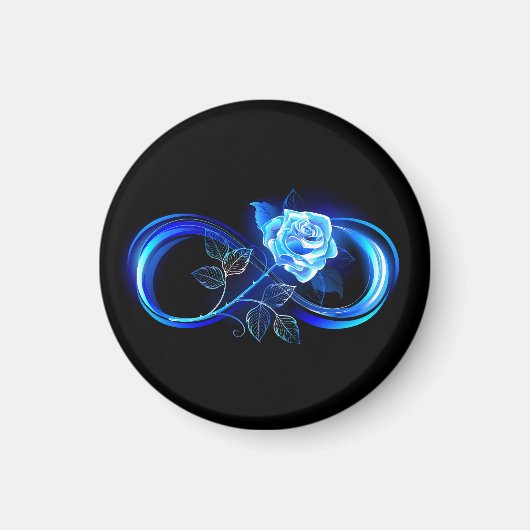 Gloeiende oneindigheid met blauwe roos magneet (Voorkant)