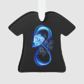 Gloeiende oneindigheid met blauwe roos ornament (achterkant)