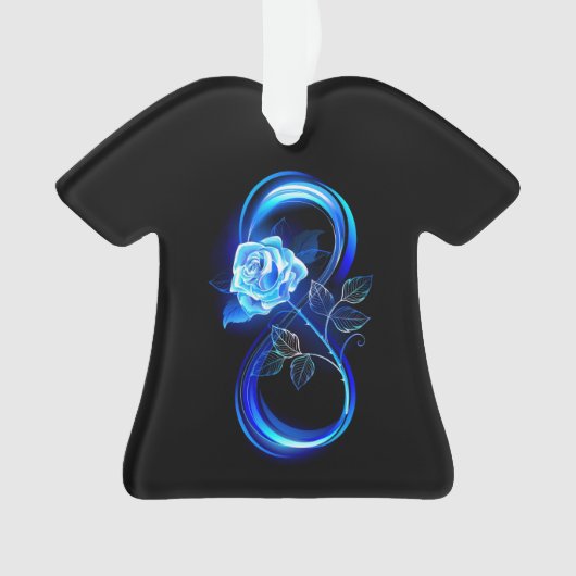 Gloeiende oneindigheid met blauwe roos ornament (voorkant)