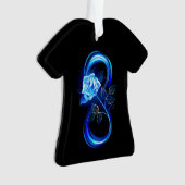 Gloeiende oneindigheid met blauwe roos ornament (voorkant)