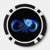 Gloeiende oneindigheid met blauwe roos poker chips (Achterkant)